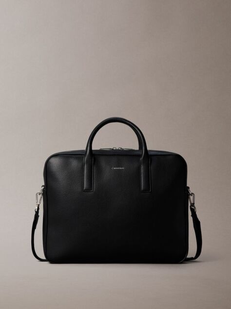 Black Micro Pebble Commuter Bag  Men