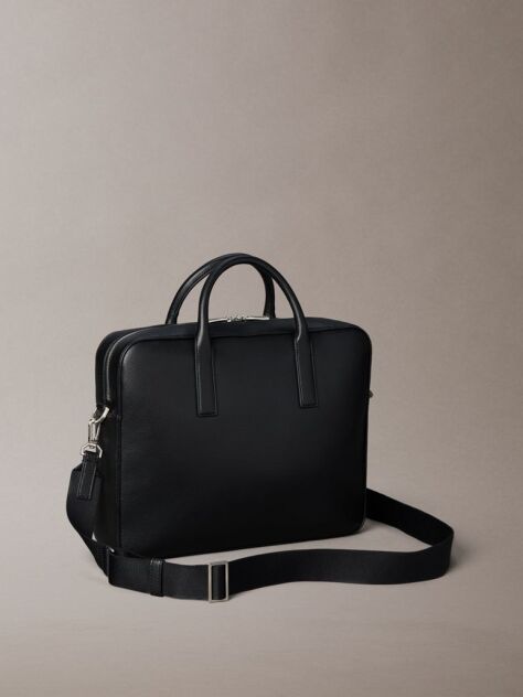 Black Micro Pebble Commuter Bag  Men