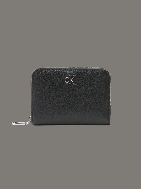 Black Leather RFID Zip Around Wallet  Women