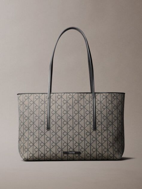 Multi Geanta Tote Din Jacquard Cu Emblema Logo Si Pouch Asortat  Femei