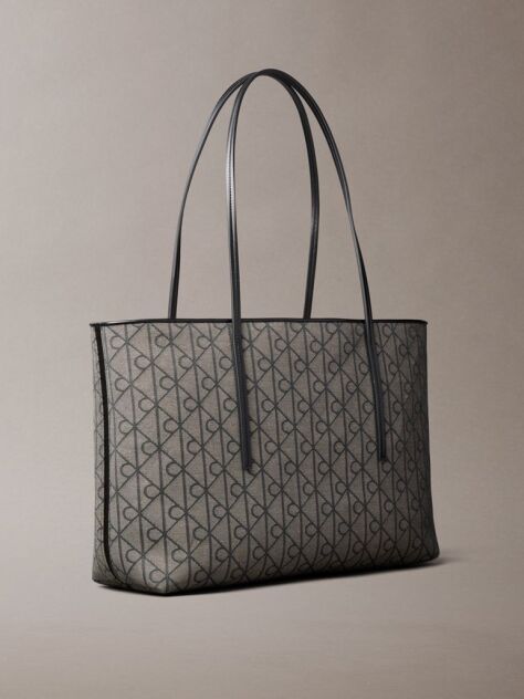 Multi Geanta Tote Din Jacquard Cu Emblema Logo Si Pouch Asortat  Femei