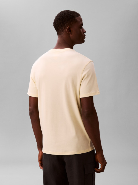 Galben Tricou Din Bumbac Pima  Barbati