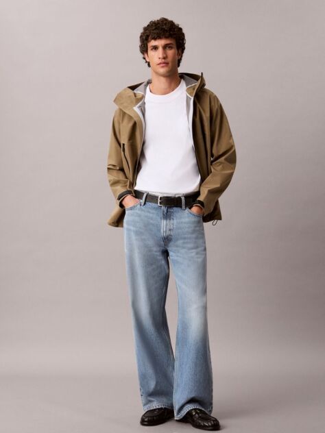 Alb Tricou Oversized Cu Logo Embosat  Barbati
