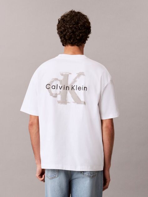 Alb Tricou Oversized Cu Logo Embosat  Barbati