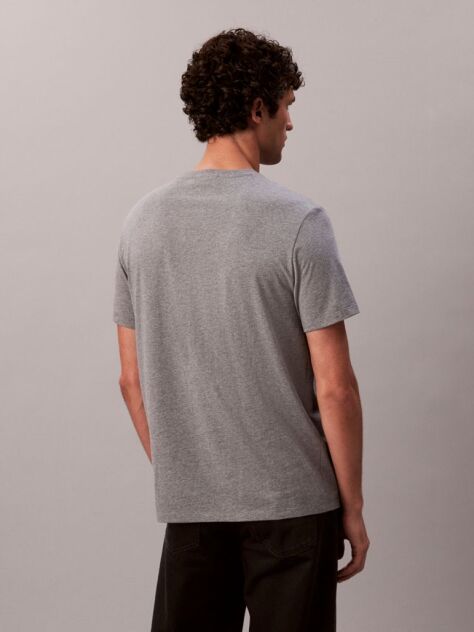 Gri Tricou Din Bumbac Cu Emblema  Barbati