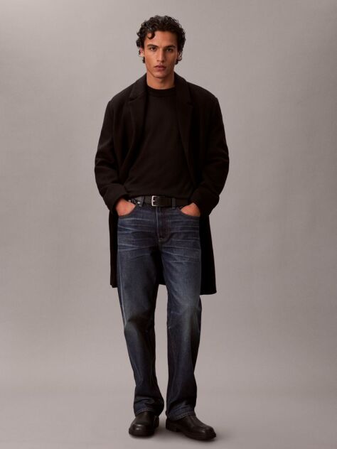 Black Relaxed Cotton Monogram Jumper  Men