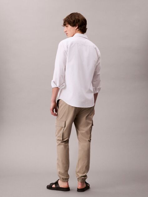 Kaki Pantaloni Cargo Cu Croiala Skinny Ripstop  Barbati