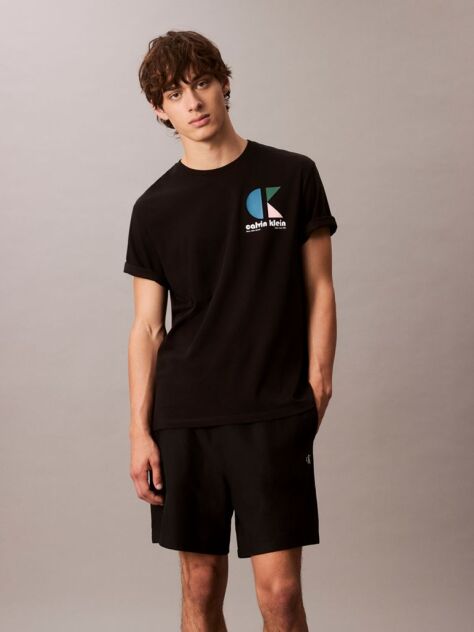 Negru Tricou Cu Logo Grafic  Barbati