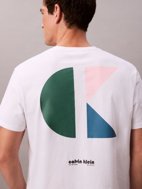 Alb Tricou Cu Logo Grafic  Barbati