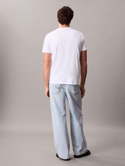 Alb Tricou Cu Maneca Scurta  Barbati