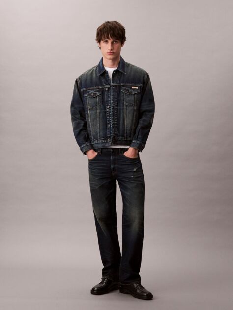 Denim Jacheta Denim Stil Anii 90  Barbati