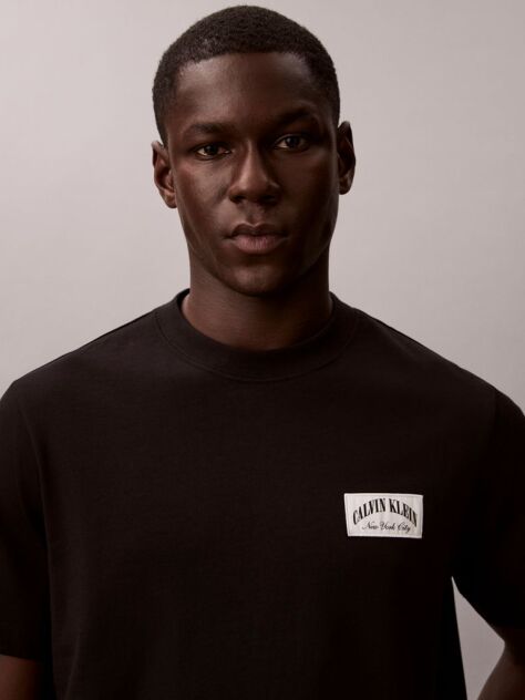 Negru Tricou Cu Emblema Varsity  Barbati