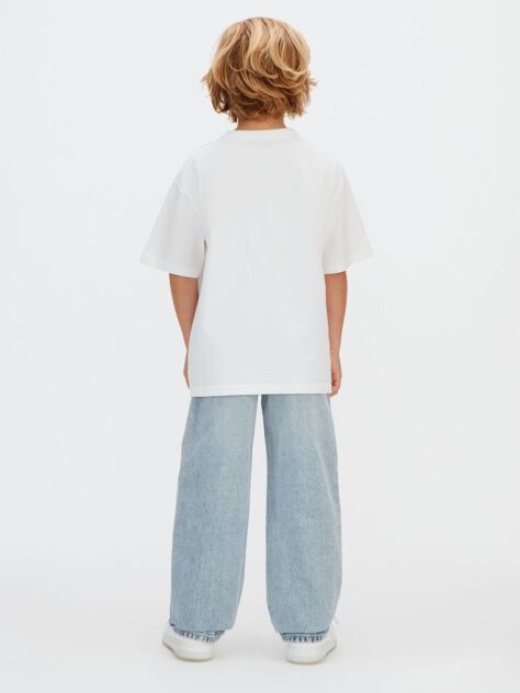 Alb Tricou Cu Logo  Baieti