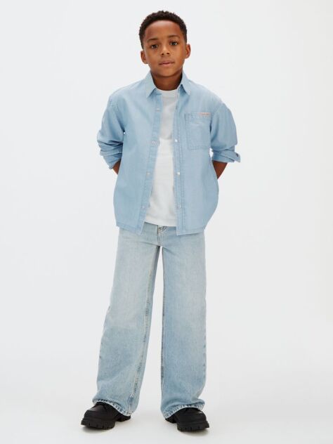 Denim Camasa Chambray Din Material Tesut  Baieti