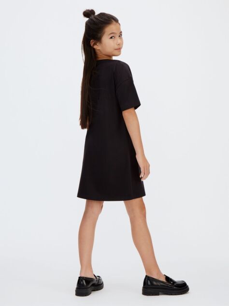 Negru Rochie Tip Tricou  Fete