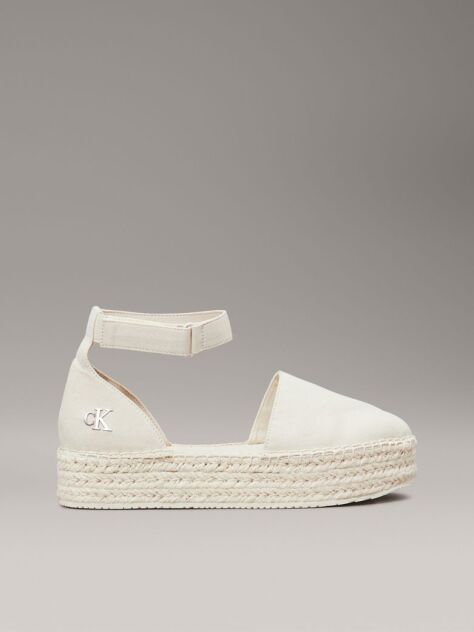 Alb Espadrile Cu Platforma Din Material Textil  Femei