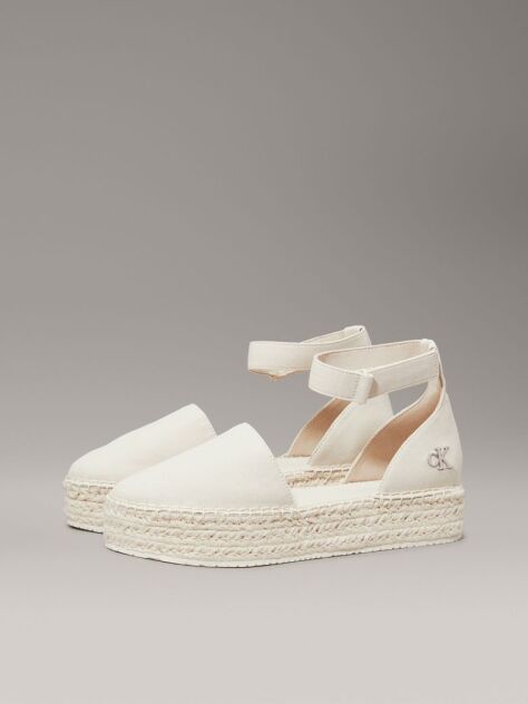 Alb Espadrile Cu Platforma Din Material Textil  Femei