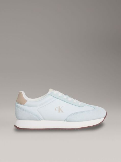 Blue Leather Trainers  Women