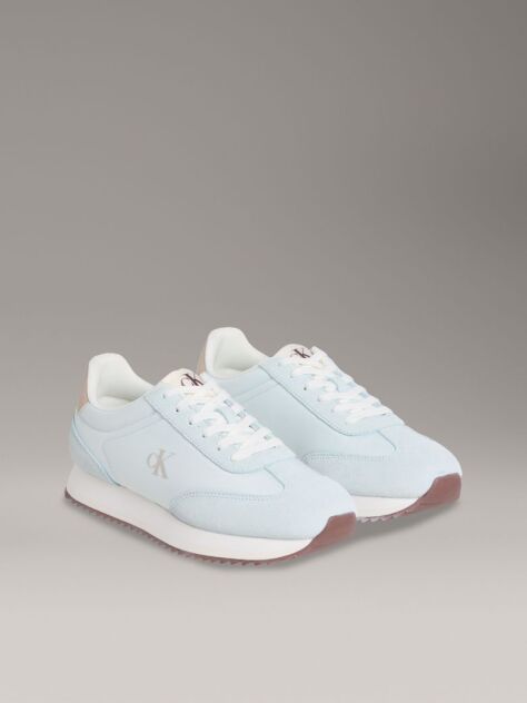 Blue Leather Trainers  Women