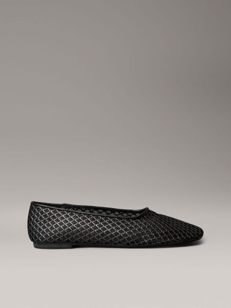 Negru Balerini Din Plasa Shimmer  Femei