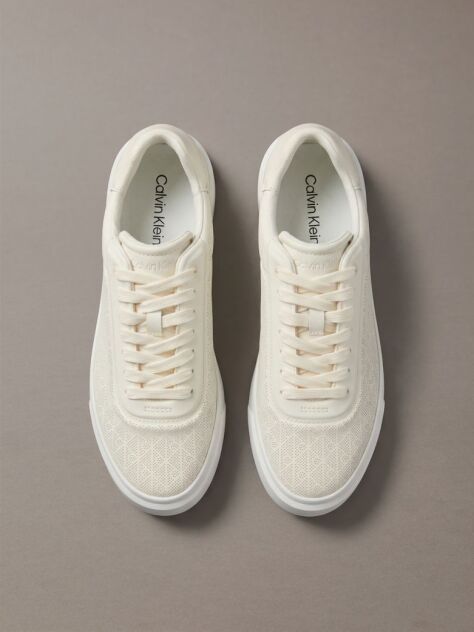 White Emblem Perforated Cupsole Trainers  Women