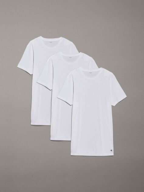 White 3 Pack Crewneck T-Shirts - Cotton Classics  Men