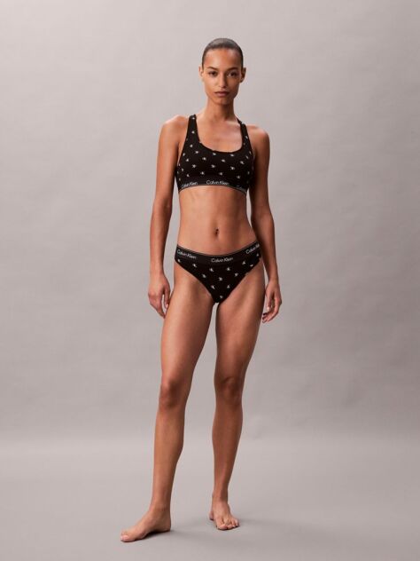 Negru Chiloti Tanga – Icon Cotton Modal  Femei