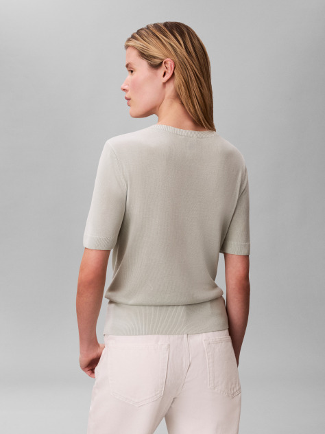 Verde Tricou V-Neck Din Viscoza Cu Cusatura Fina  Femei