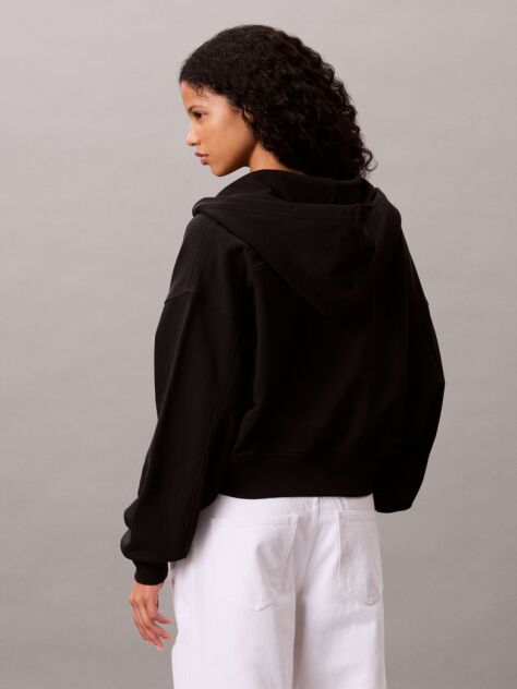 Black Terry Cotton Sweatshirt  Women