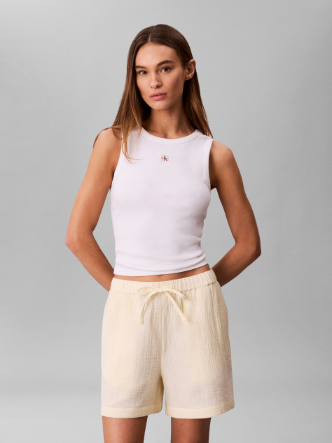 Galben Pantaloni Scurti Novelty Din Double Gauze  Femei