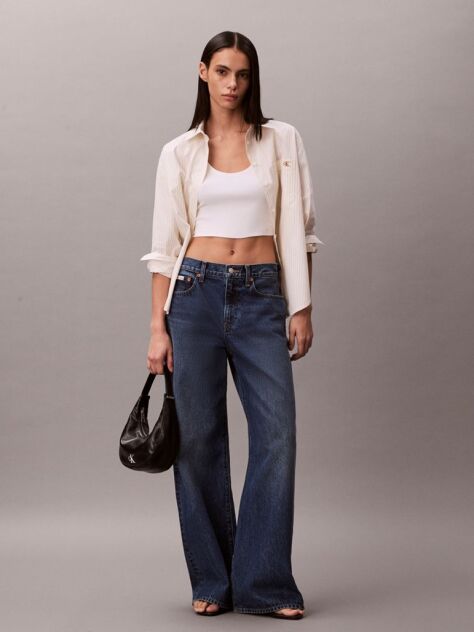 Denim Blugi Cu Croiala Wide Leg  Femei