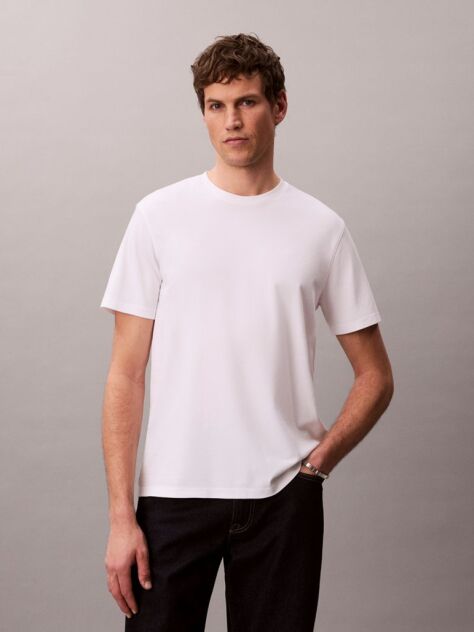Alb Tricou Din Bumbac Pima  Barbati