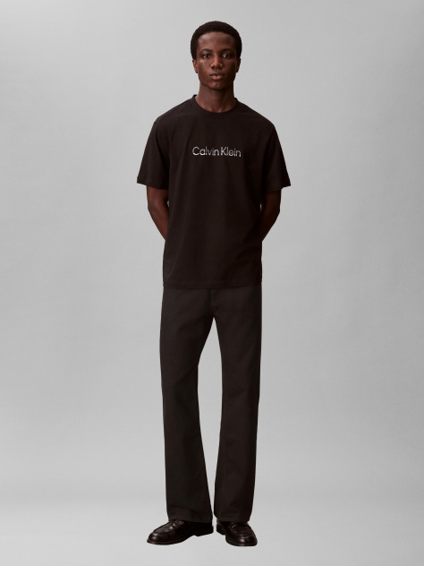 Black Fade Logo Crew Neck T-Shirt  Men