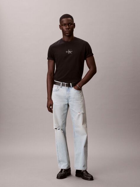 Negru Tricou Cu Logo Monograma  Barbati