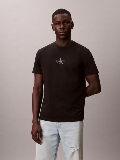 Negru Tricou Cu Logo Monograma  Barbati