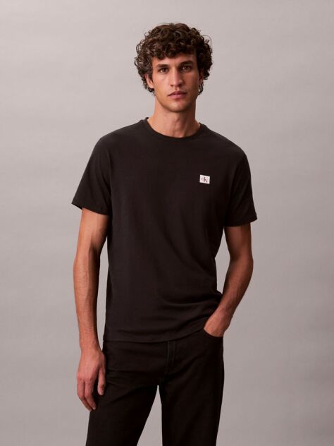 Negru Tricou Din Bumbac Cu Emblema  Barbati