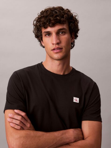Negru Tricou Din Bumbac Cu Emblema  Barbati