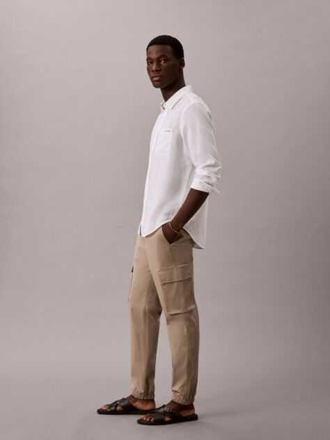 Kaki Pantaloni Cargo Skinny Din Twill  Barbati