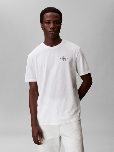 Alb Tricou Cu Logo Si Croiala Clasica   Barbati