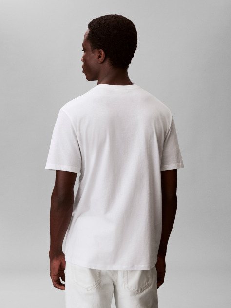 Alb Tricou Cu Logo Si Croiala Clasica   Barbati
