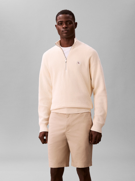 Alb Pantaloni Scurti Chino Drepti  Barbati