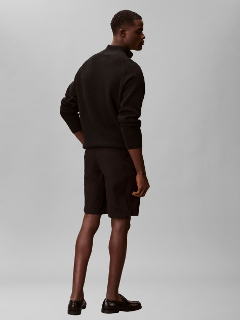 Negru Pantaloni Scurti Chino Drepti  Barbati