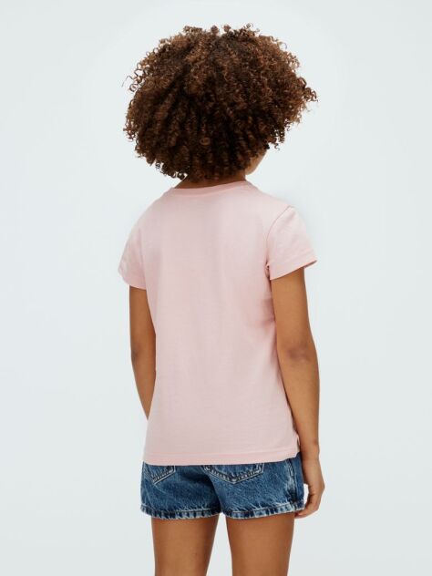 Roz Tricou Slim Cu Imprimeu Floral  Fete