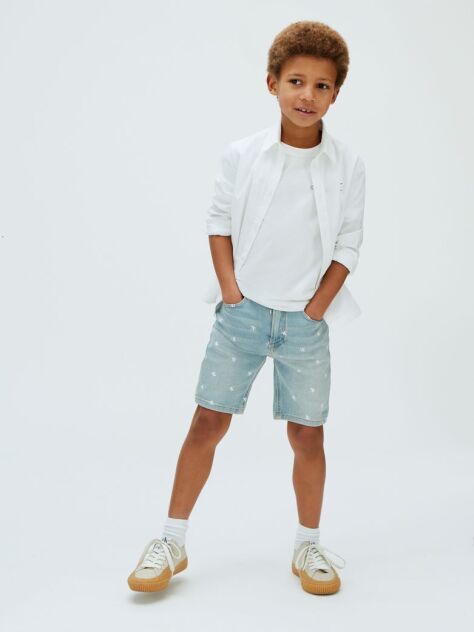 Denim Pantaloni Scurti Din Denim Cu Print Logo Si Croiala Regulara  Baieti