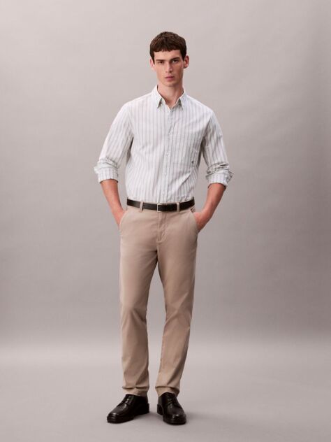 Kaki Pantaloni Chino Slim Din Bumbac Signature  Barbati