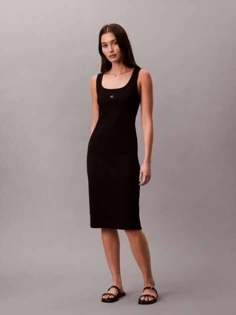 Negru Rochie Mini Fara Maneci Cu Structura Ripata  Femei
