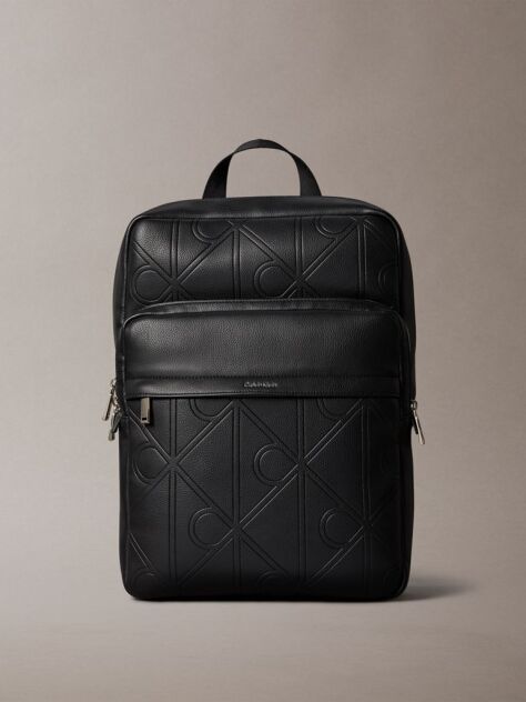 Negru Rucsac Tip Dome Cu Logo In Relief  Barbati
