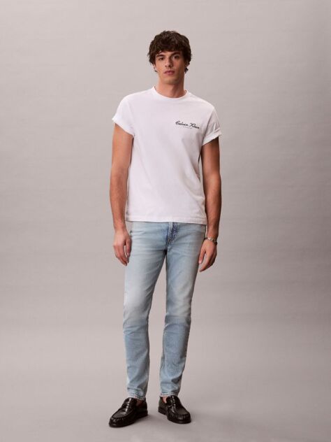 Denim Blugi Cu Croiala Slim Tapered Si Aspect Marbled  Barbati