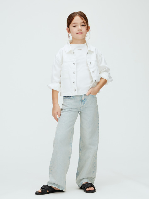 Alb Jacheta Alba Din Denim  Fete