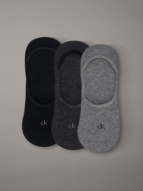 Grey 3 Pack Invisible Socks  Men